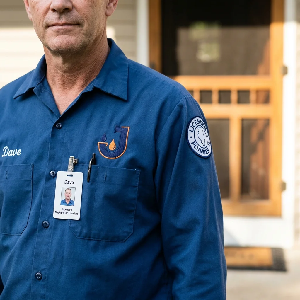 Licensed plumber showing ID badge in Mount Juliet, TN