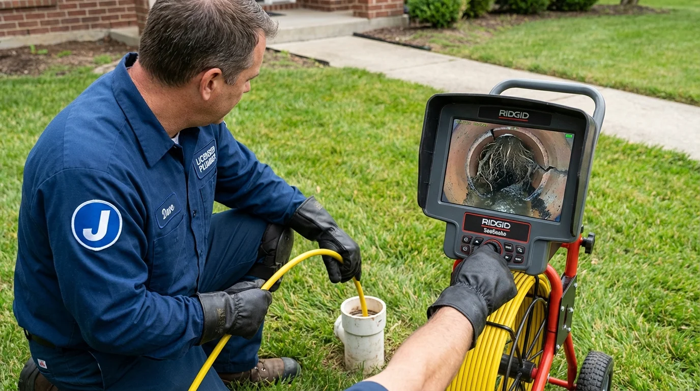 Sewer camera inspection being performed by Johns Plumbing LLC in Mount Juliet