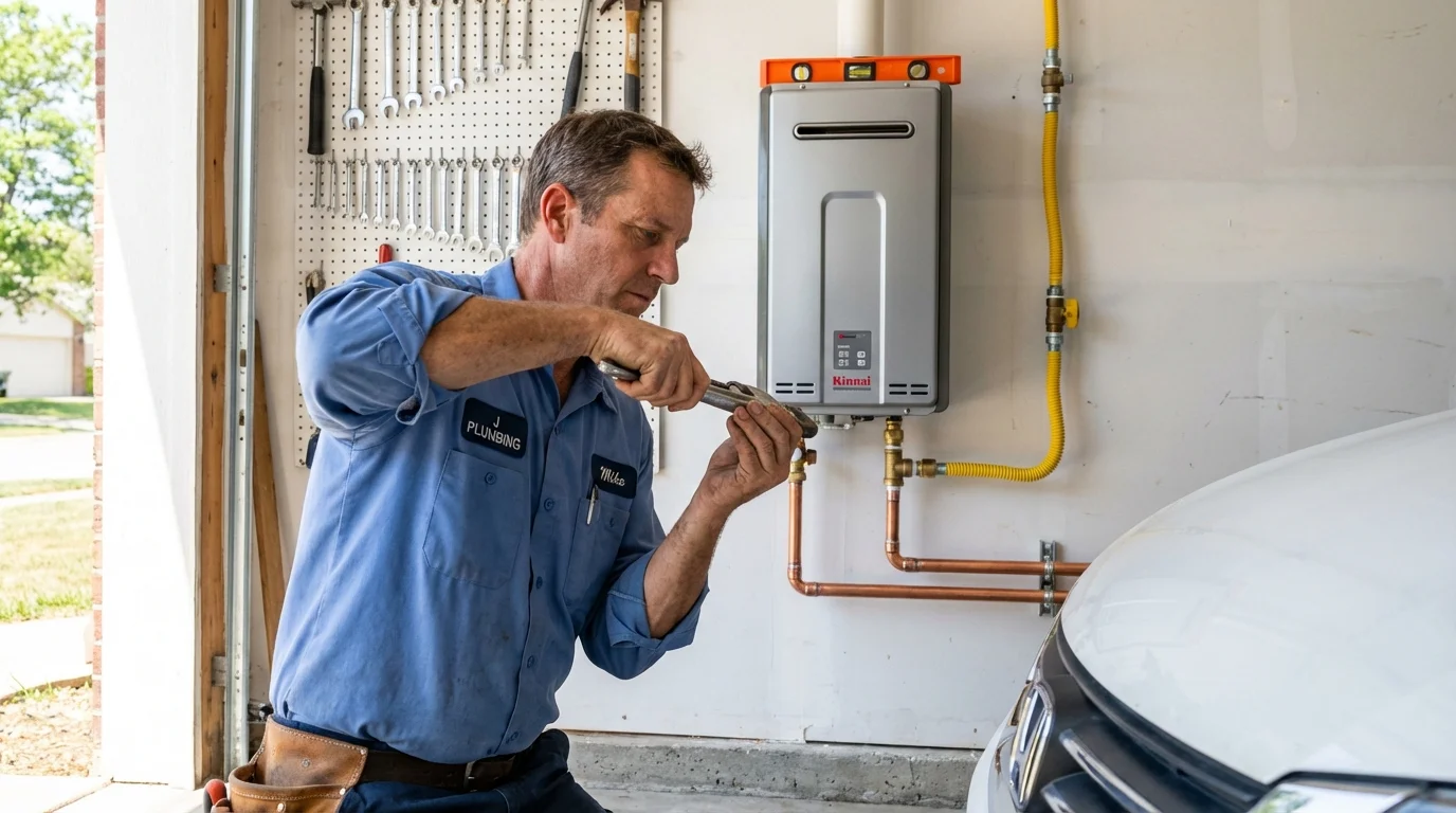 Tankless water heater installation by a Johns Plumbing LLC plumber in Mount Juliet